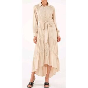 MD1821L - Button Up Tiered Dress